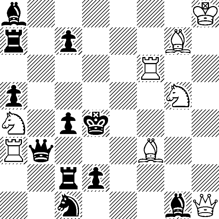 b6K/r1p3B1/5R2/p5N1/N1pk4/Rq3B2/2rp4/2n3bQ