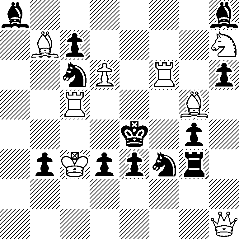 b6b/1Bp4N/2nP1R1p/2R3B1/4k1p1/1pKppnr1/8/7Q