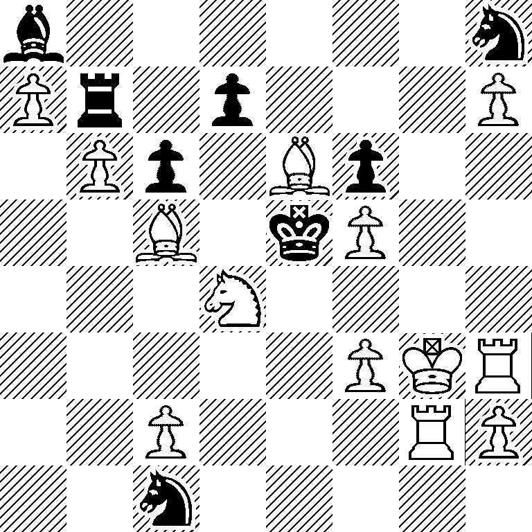 b6n/Pr1p3P/1Pp1Bp2/2B1kP2/3N4/5PKR/2P3RP/2n5