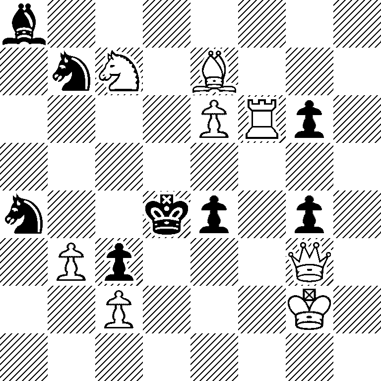 b7/1nN1B3/4PRp1/8/n2kp1p1/1Pp3Q1/2P3K1/8
