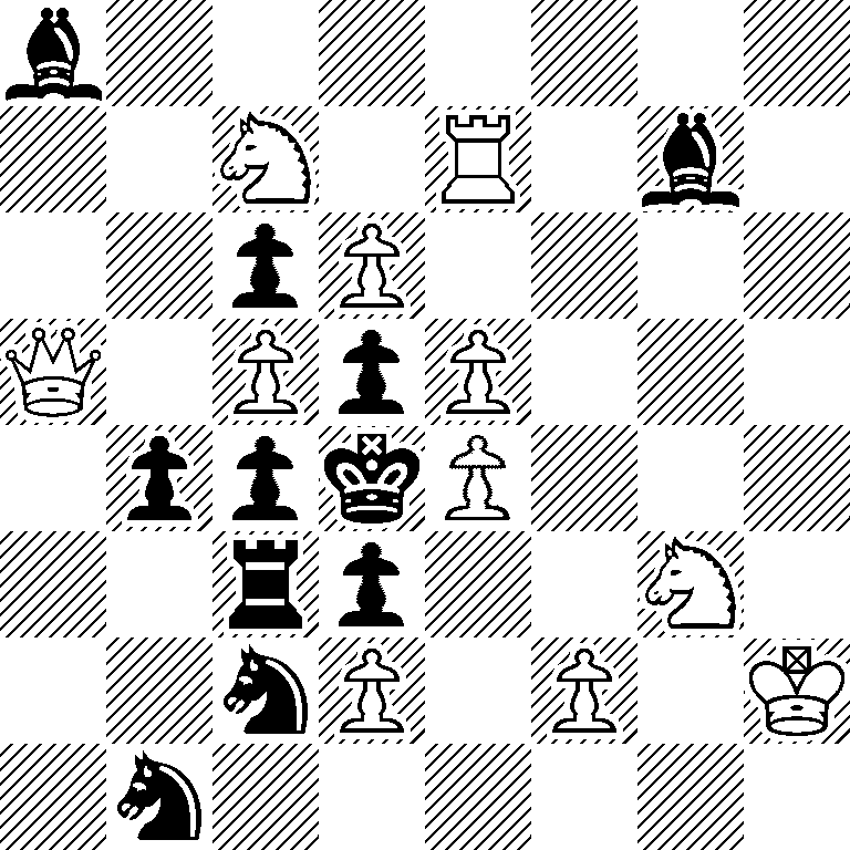 b7/2N1R1b1/2pP4/Q1PpP3/1ppkP3/2rp2N1/2nP1P1K/1n6