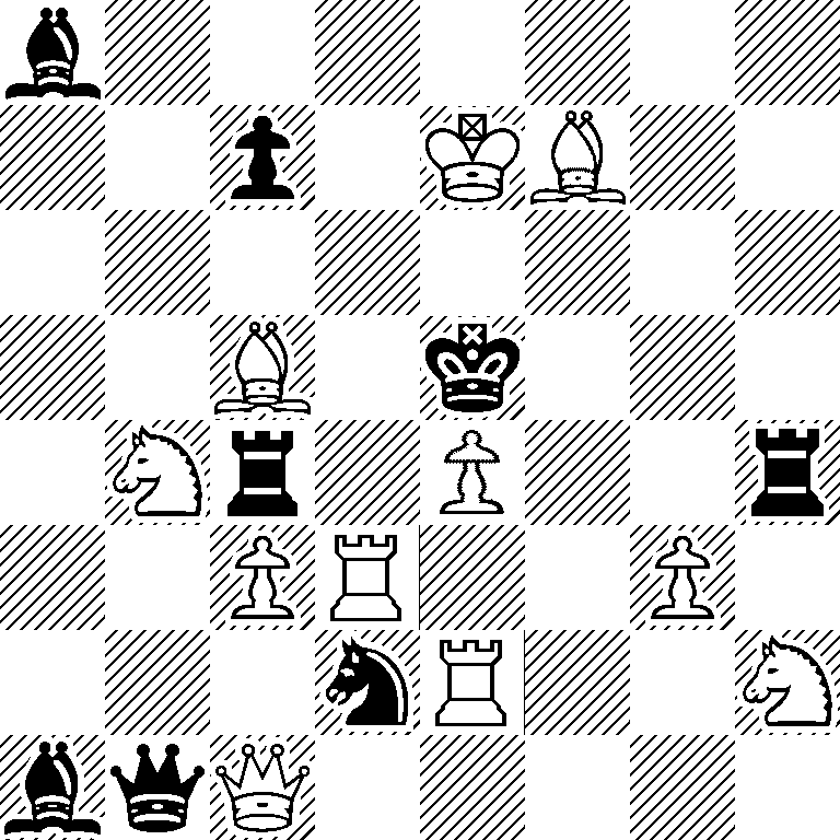 b7/2p1KB2/8/2B1k3/1Nr1P2r/2PR2P1/3nR2N/bqQ5