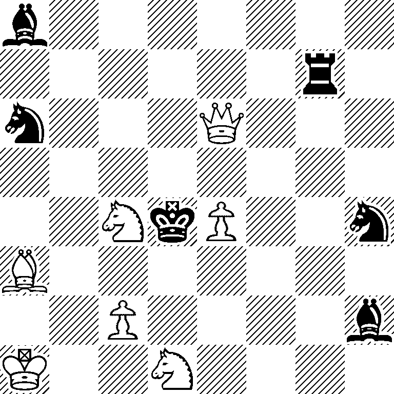 b7/6r1/n3Q3/8/2NkP2n/B7/2P4b/K2N4