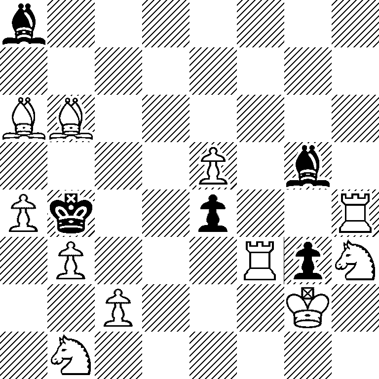 b7/8/BB6/4P1b1/Pk2p2R/1P3RpN/2P3K1/1N6
