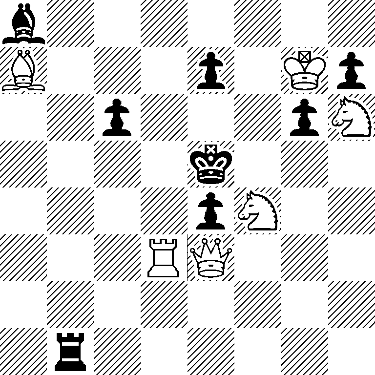 b7/B3p1Kp/2p3pN/4k3/4pN2/3RQ3/8/1r6