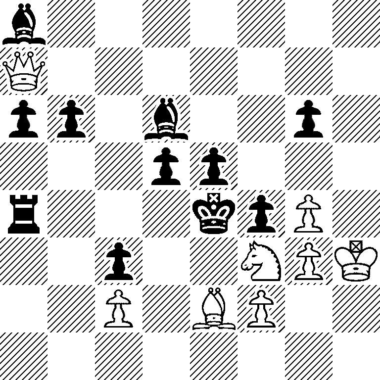 b7/Q7/pp1b2p1/3pp3/r3kpP1/2p2NPK/2P1BP2/8