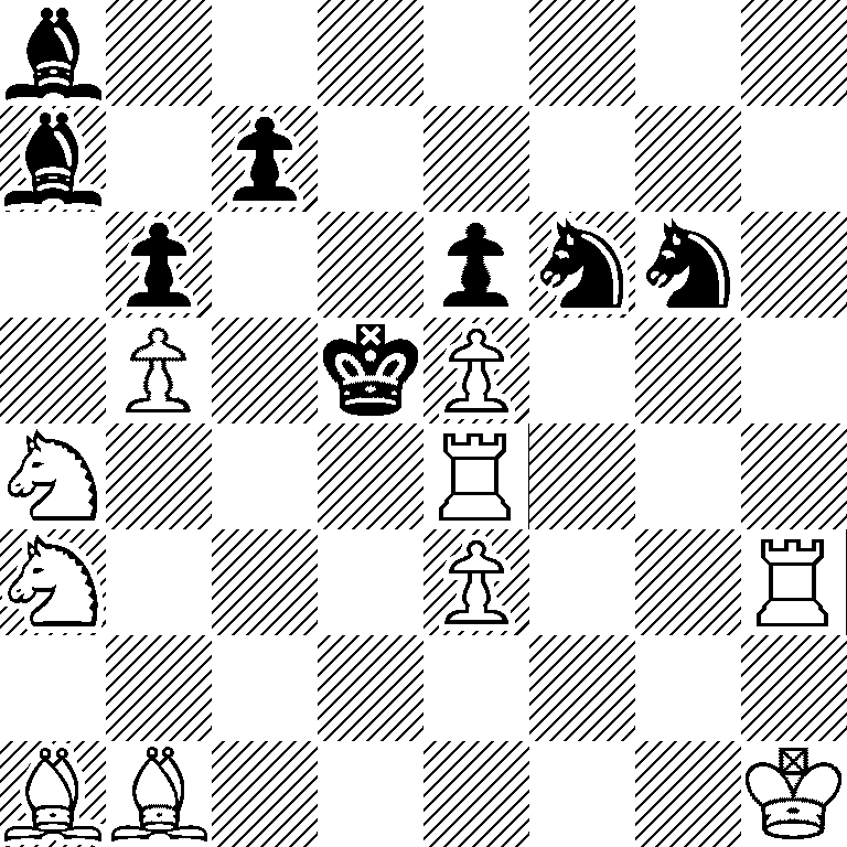 b7/b1p5/1p2pnn1/1P1kP3/N3R3/N3P2R/8/BB5K