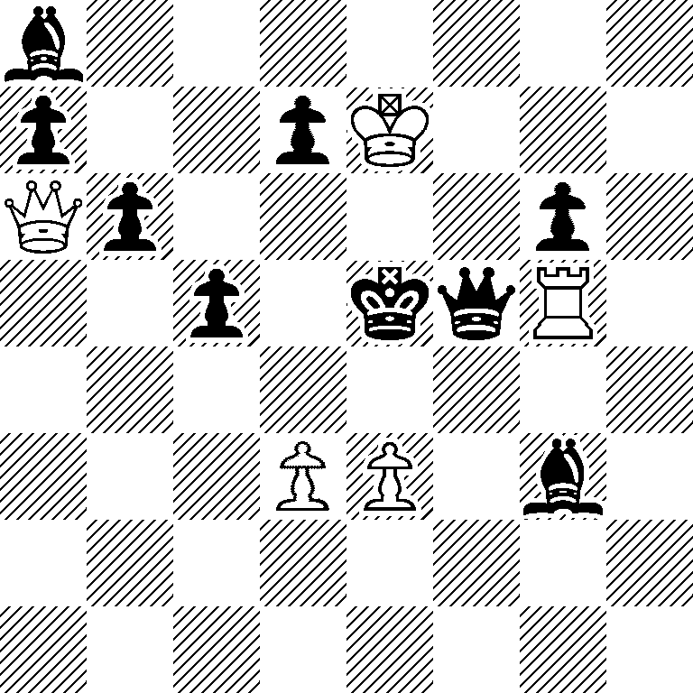 b7/p2pK3/Qp4p1/2p1kqR1/8/3PP1b1/8/8