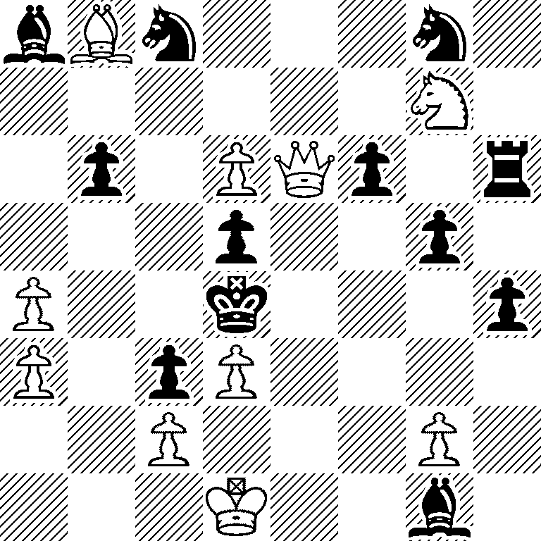 bBn3n1/6N1/1p1PQp1r/3p2p1/P2k3p/P1pP4/2P3P1/3K2b1