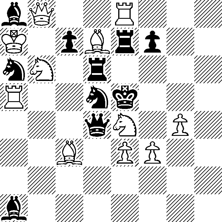bQ2R3/K1pBrp2/nN1r4/R2nk3/3qN1P1/2B1PP2/8/b7
