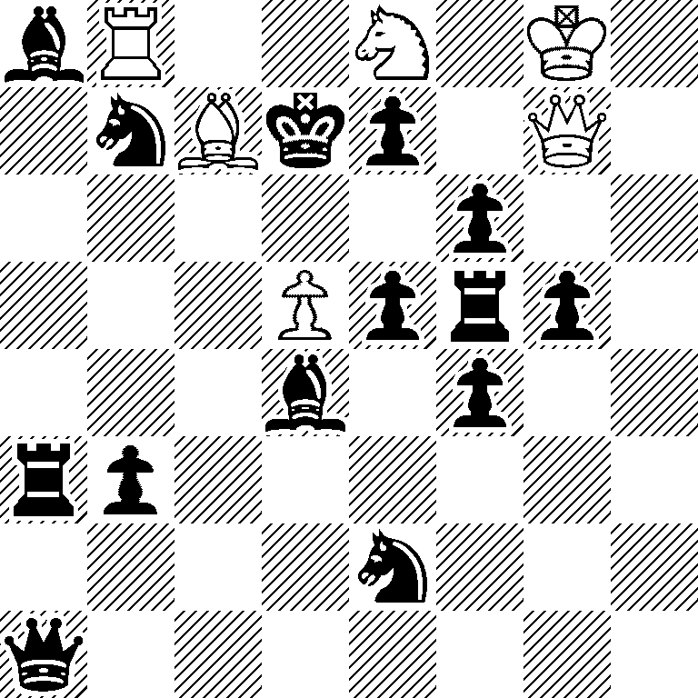 bR2N1K1/1nBkp1Q1/5p2/3Pprp1/3b1p2/rp6/4n3/q7