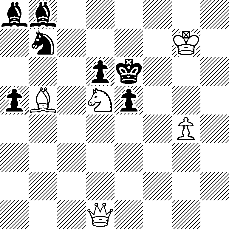bb6/1n4K1/3pk3/pB1Np3/6P1/8/8/3Q4