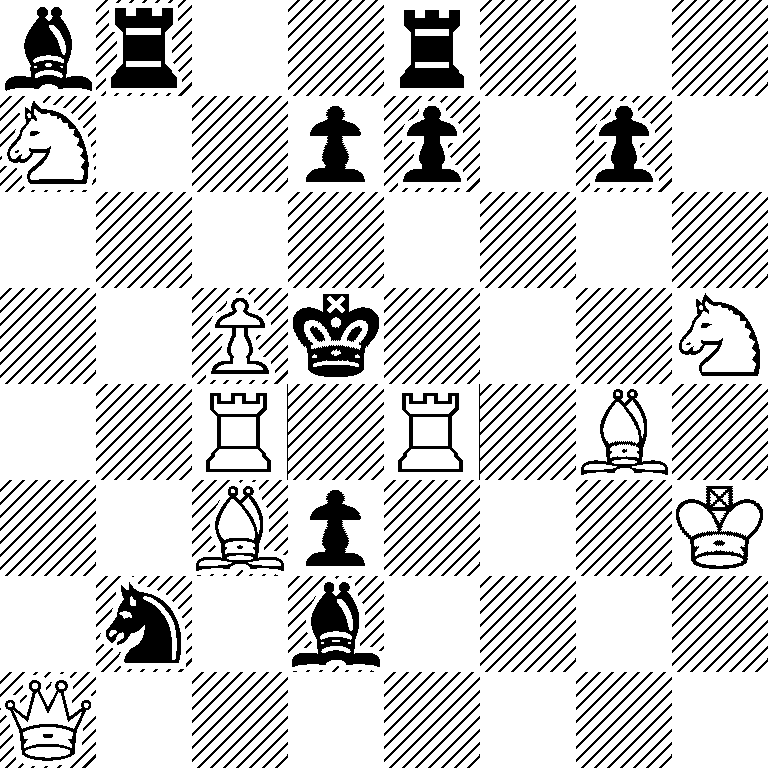 br2r3/N2pp1p1/8/2Pk3N/2R1R1B1/2Bp3K/1n1b4/Q7