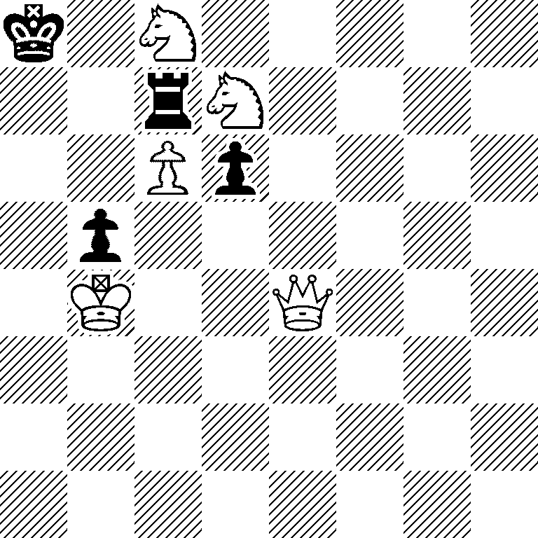 k1N5/2rN4/2Pp4/1p6/1K2Q3/8/8/8