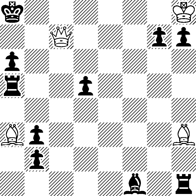 k6K/2Q3pp/p7/r2p4/8/Bp5B/1p6/5b1r