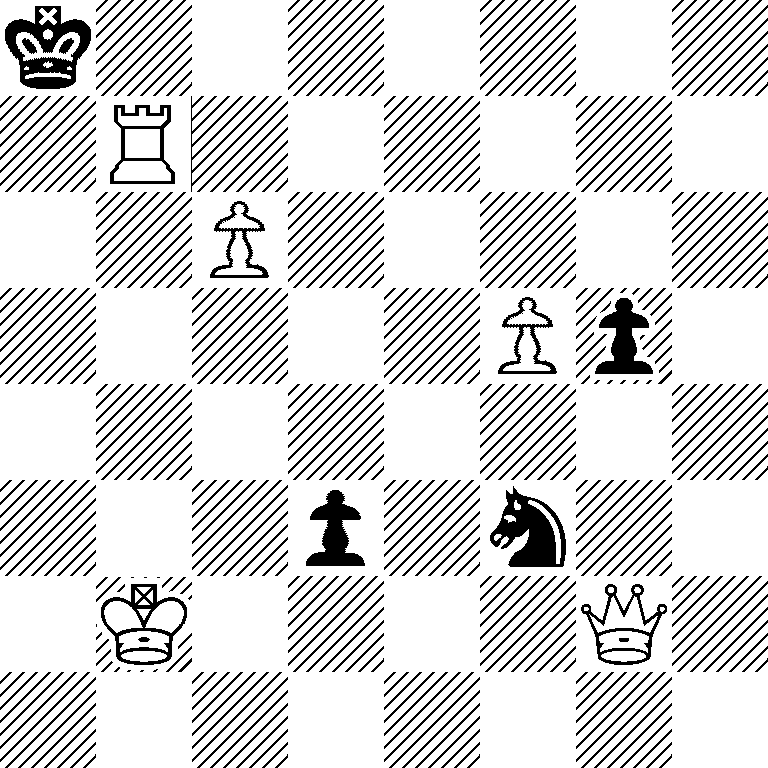 k7/1R6/2P5/5Pp1/8/3p1n2/1K4Q1/8
