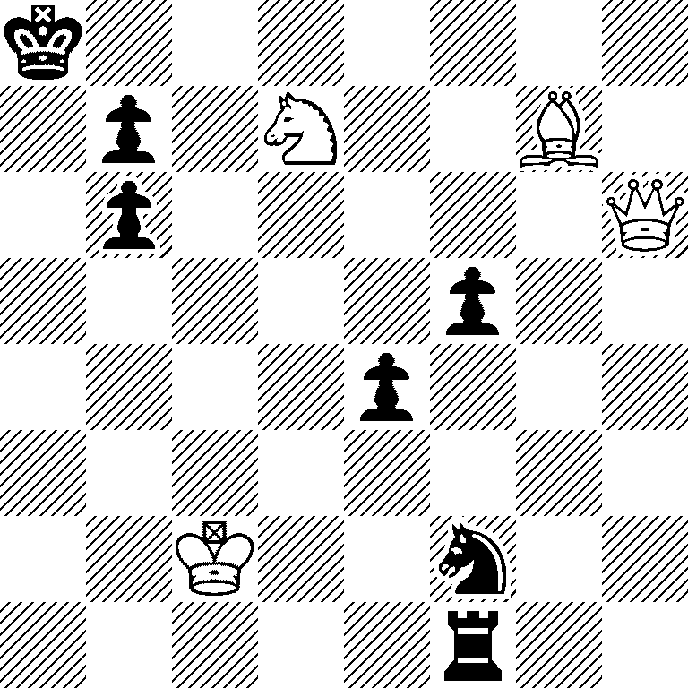 k7/1p1N2B1/1p5Q/5p2/4p3/8/2K2n2/5r2