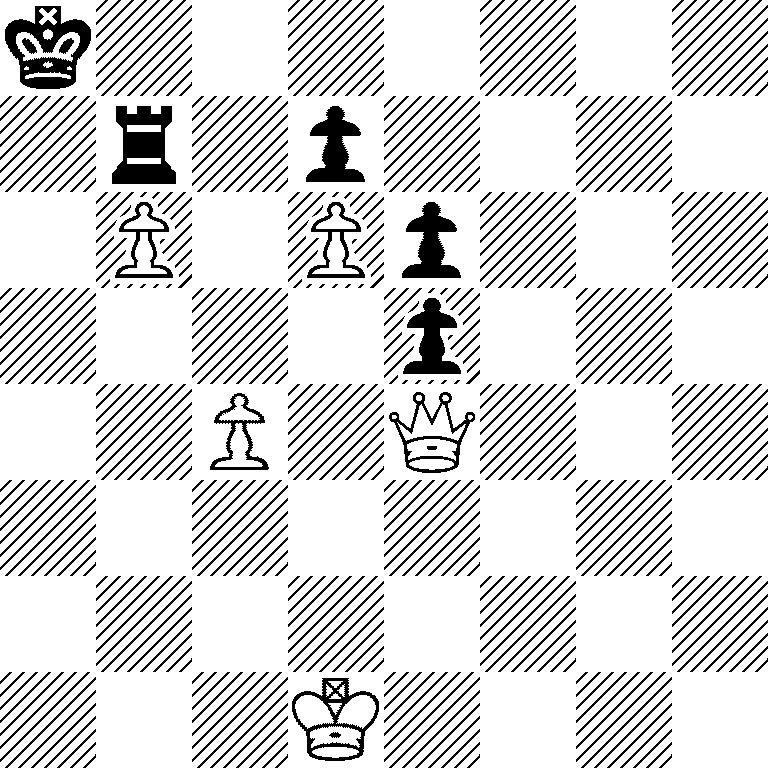 k7/1r1p4/1P1Pp3/4p3/2P1Q3/8/8/3K4