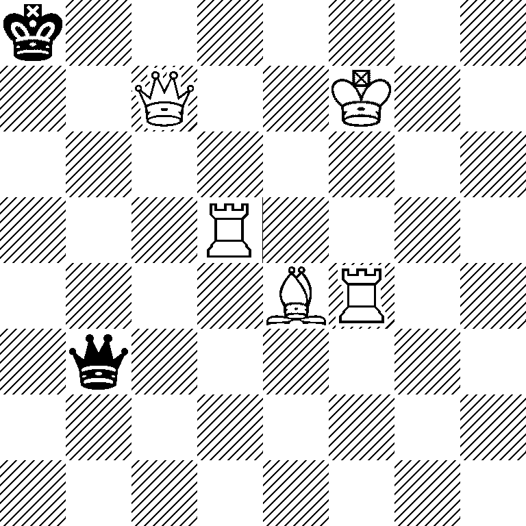 k7/2Q2K2/8/3R4/4BR2/1q6/8/8