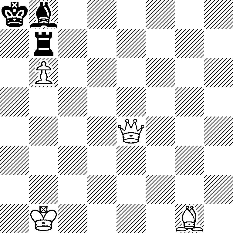 kb6/1r6/1P6/8/4Q3/8/8/1K4B1