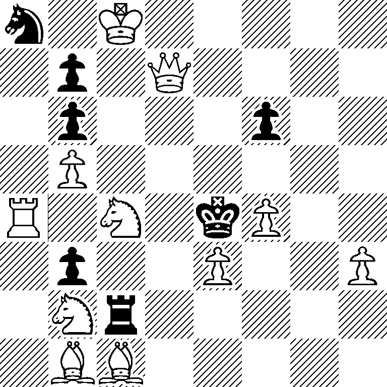 n1K5/1p1Q4/1p3p2/1P6/R1N1kP2/1p2P2P/1Nr5/1BB5