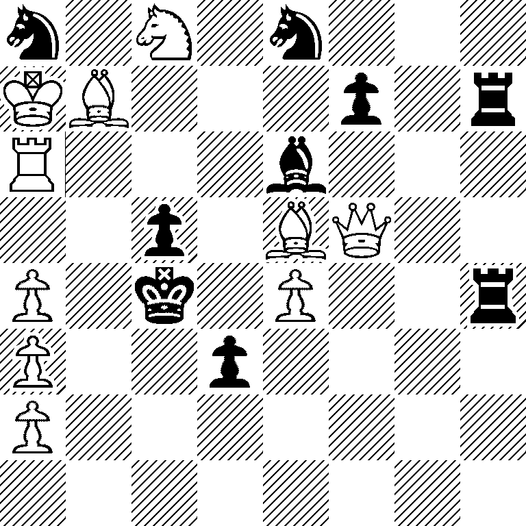 n1N1n3/KB3p1r/R3b3/2p1BQ2/P1k1P2r/P2p4/P7/8