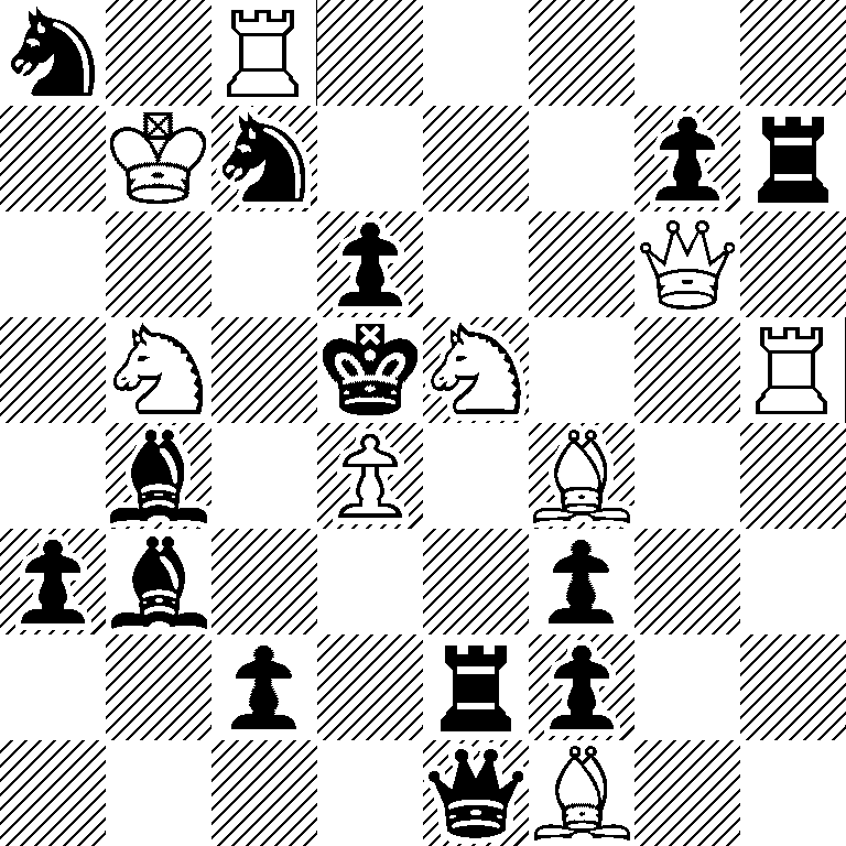 n1R5/1Kn3pr/3p2Q1/1N1kN2R/1b1P1B2/pb3p2/2p1rp2/4qB2