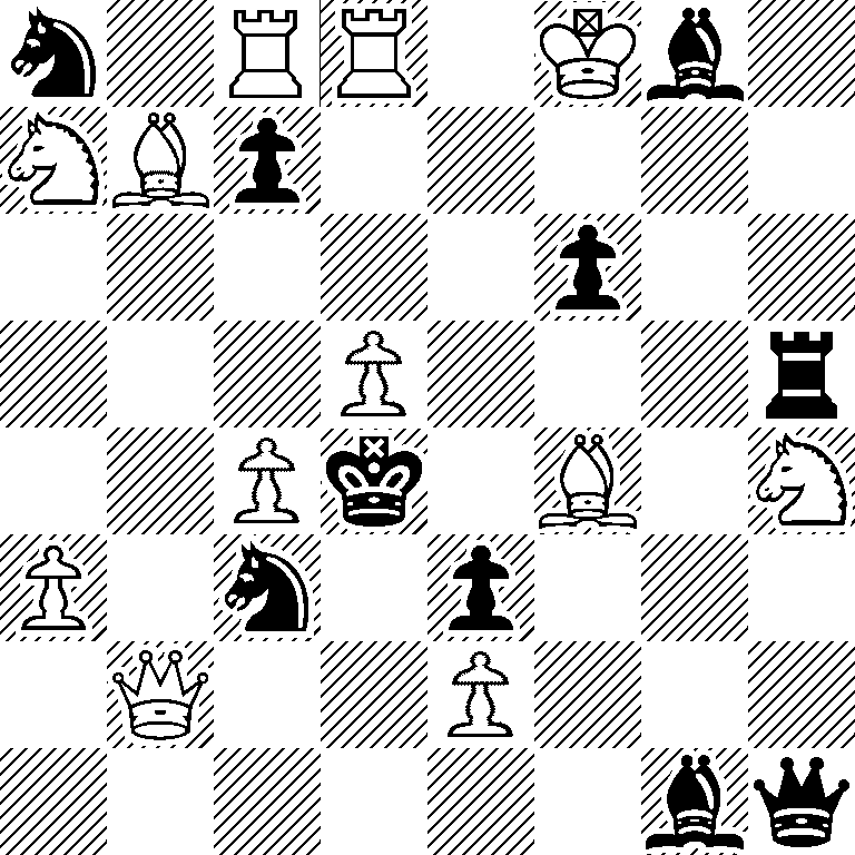 n1RR1Kb1/NBp5/5p2/3P3r/2Pk1B1N/P1n1p3/1Q2P3/6bq