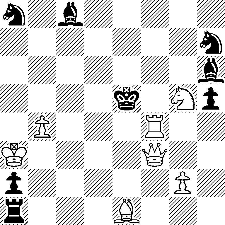n1b5/7n/7b/4k1Np/1P3R2/K4Q2/p5P1/r3B3