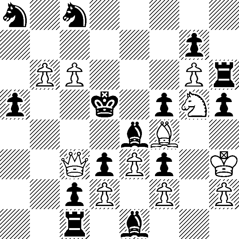 n1n5/6p1/1PP3Pr/p2k1pNp/4bB2/2QpPp1K/2pP1P1P/2r1b3