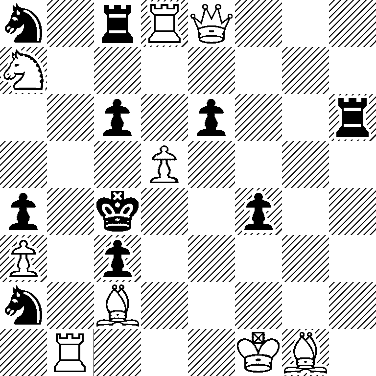 n1rRQ3/N7/2p1p2r/3P4/p1k2p2/P1p5/n1B5/1R3KB1