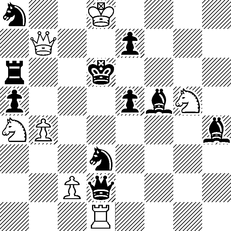 n2K4/1Q2p3/r2k4/p3pbN1/NP5b/3n4/2Pq4/3R4