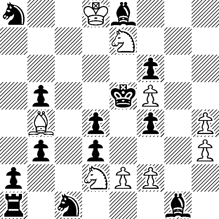 n2Kb3/4N3/5p2/1p2kP2/1B1p1p1P/1p1p3P/p2NPP2/r1n3b1