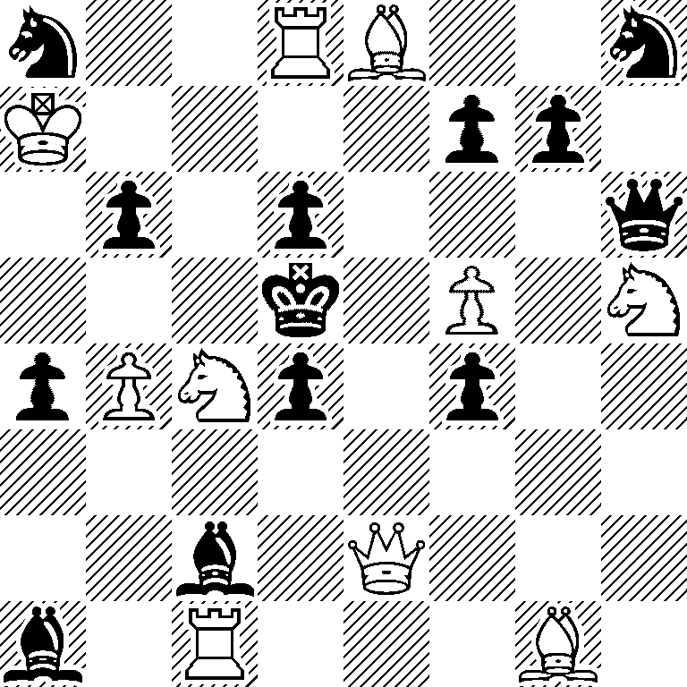 n2RB2n/K4pp1/1p1p3q/3k1P1N/pPNp1p2/8/2b1Q3/b1R3B1