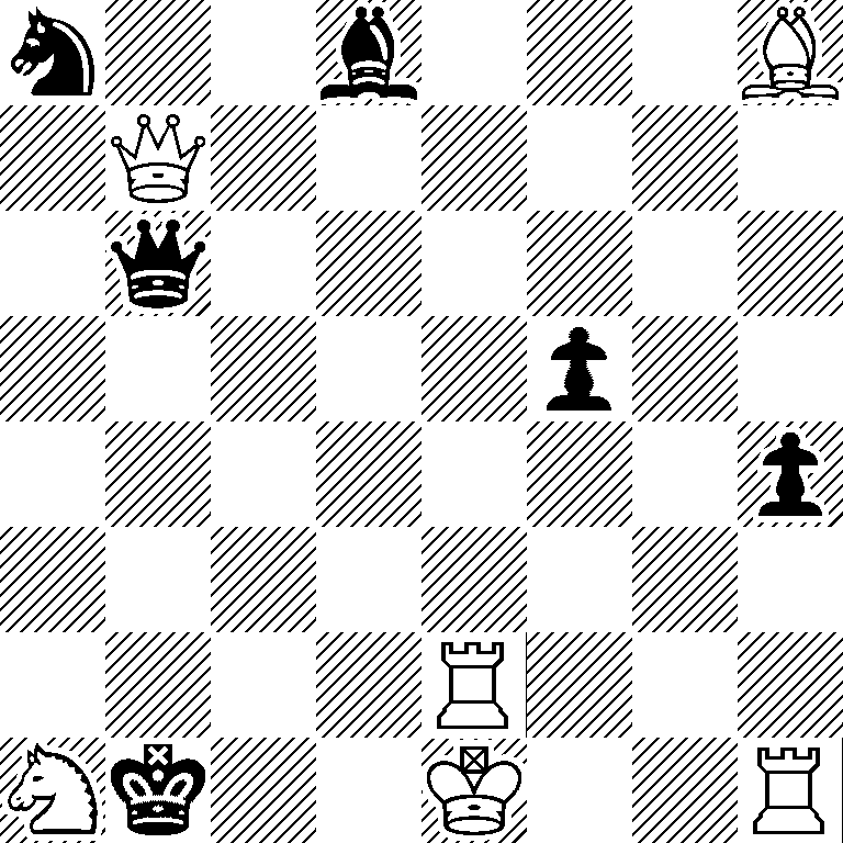 n2b3B/1Q6/1q6/5p2/7p/8/4R3/Nk2K2R