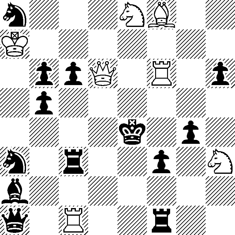 n3NB2/K7/1ppQ1R1p/1p6/4k1p1/n1r2p1N/b7/q1R2r2