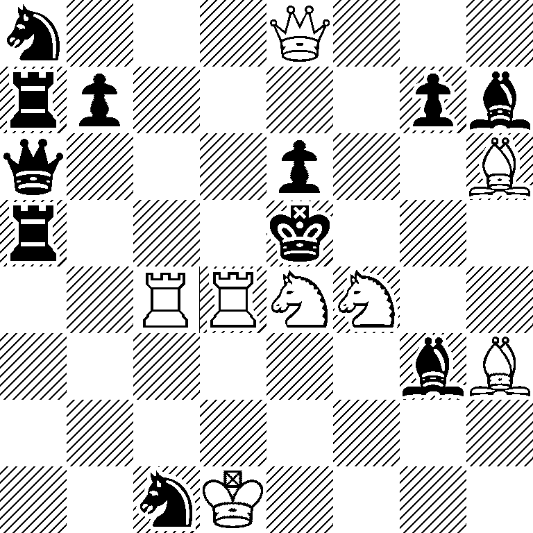 n3Q3/rp4pb/q3p2B/r3k3/2RRNN2/6bB/8/2nK4