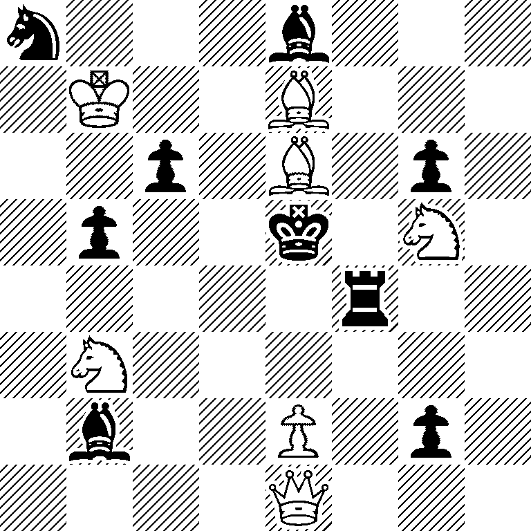 n3b3/1K2B3/2p1B1p1/1p2k1N1/5r2/1N6/1b2P1p1/4Q3