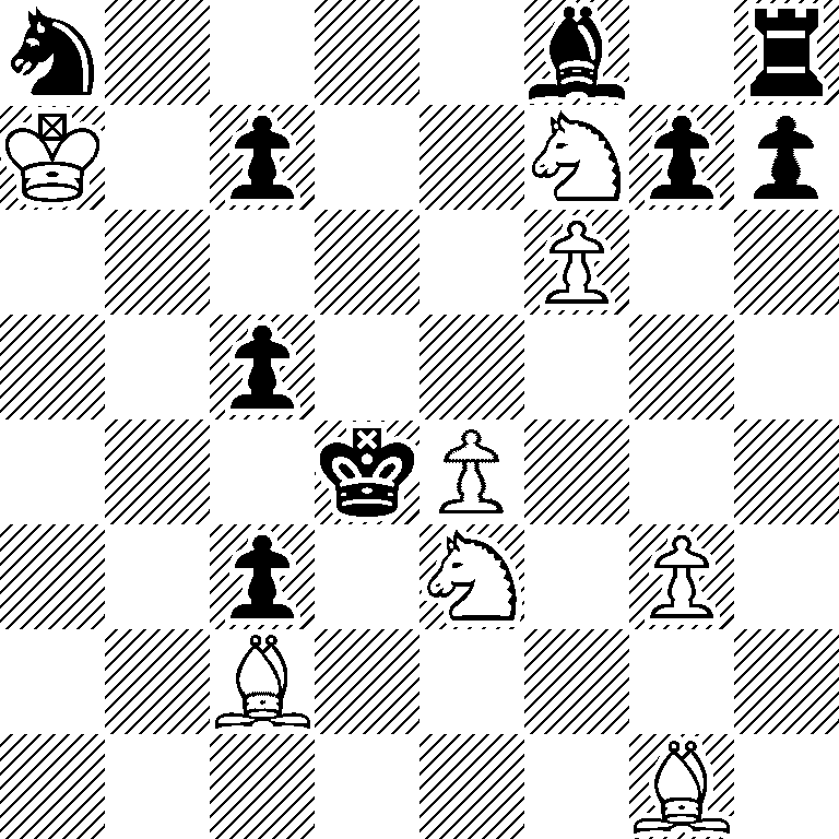n4b1r/K1p2Npp/5P2/2p5/3kP3/2p1N1P1/2B5/6B1