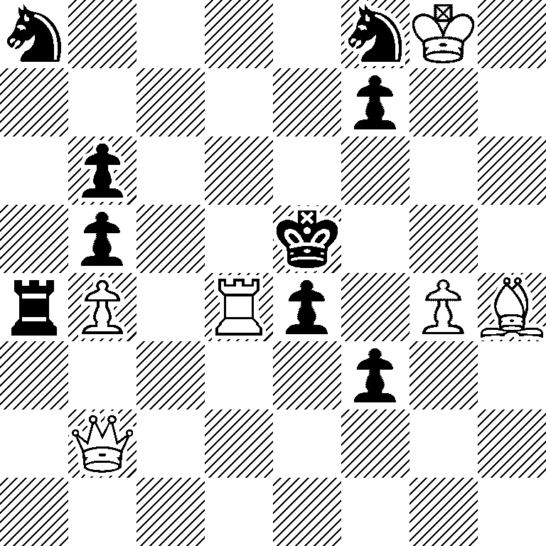 n4nK1/5p2/1p6/1p2k3/rP1Rp1PB/5p2/1Q6/8