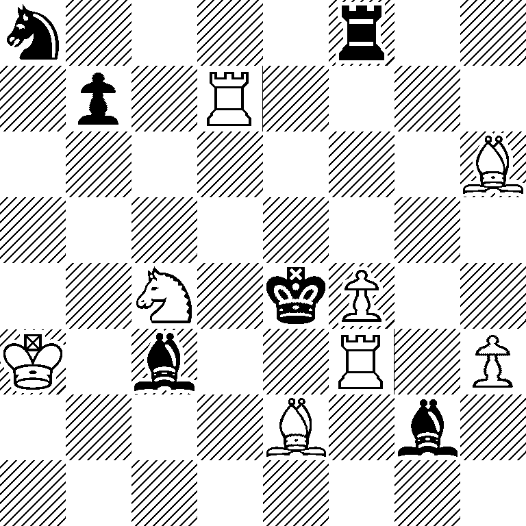 n4r2/1p1R4/7B/8/2N1kP2/K1b2R1P/4B1b1/8