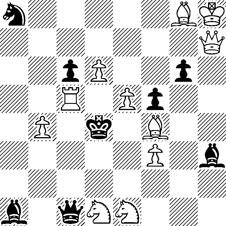 n5BK/7Q/2pP2p1/2R1Pp2/1P1k1B2/5P1b/8/b1qNN3