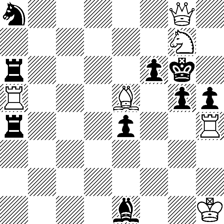 n5Q1/6N1/r4pk1/R3B1pp/r3p2R/8/8/4b2K