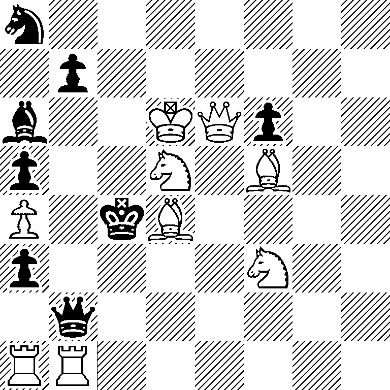 n7/1p6/b2KQp2/p2N1B2/P1kB4/p4N2/1q6/RR6