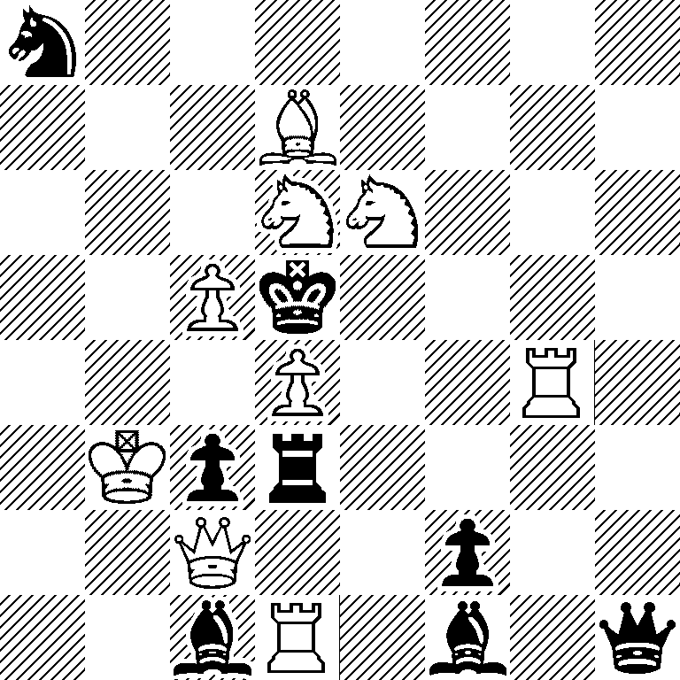 n7/3B4/3NN3/2Pk4/3P2R1/1Kpr4/2Q2p2/2bR1b1q