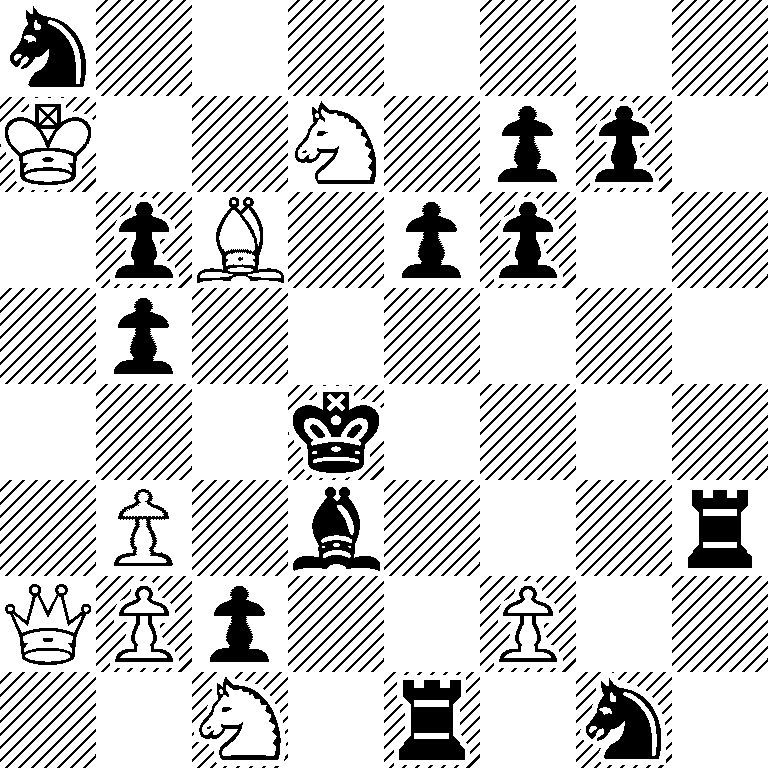 n7/K2N1pp1/1pB1pp2/1p6/3k4/1P1b3r/QPp2P2/2N1r1n1