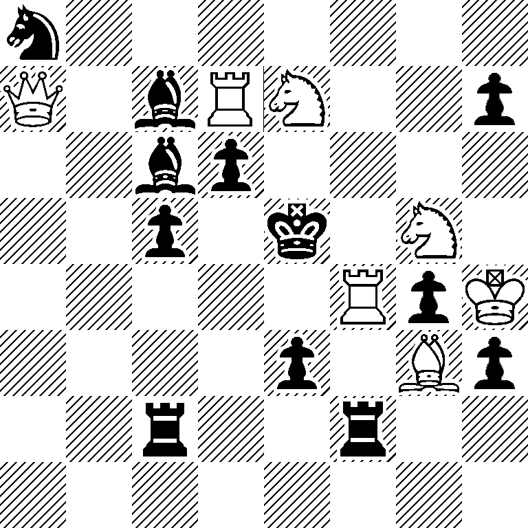 n7/Q1bRN2p/2bp4/2p1k1N1/5RpK/4p1Bp/2r2r2/8