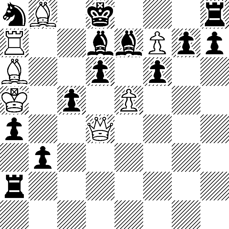 nB1k3r/R2bbPpp/B2p1p2/K1p1P3/p2Q4/1p6/r7/8