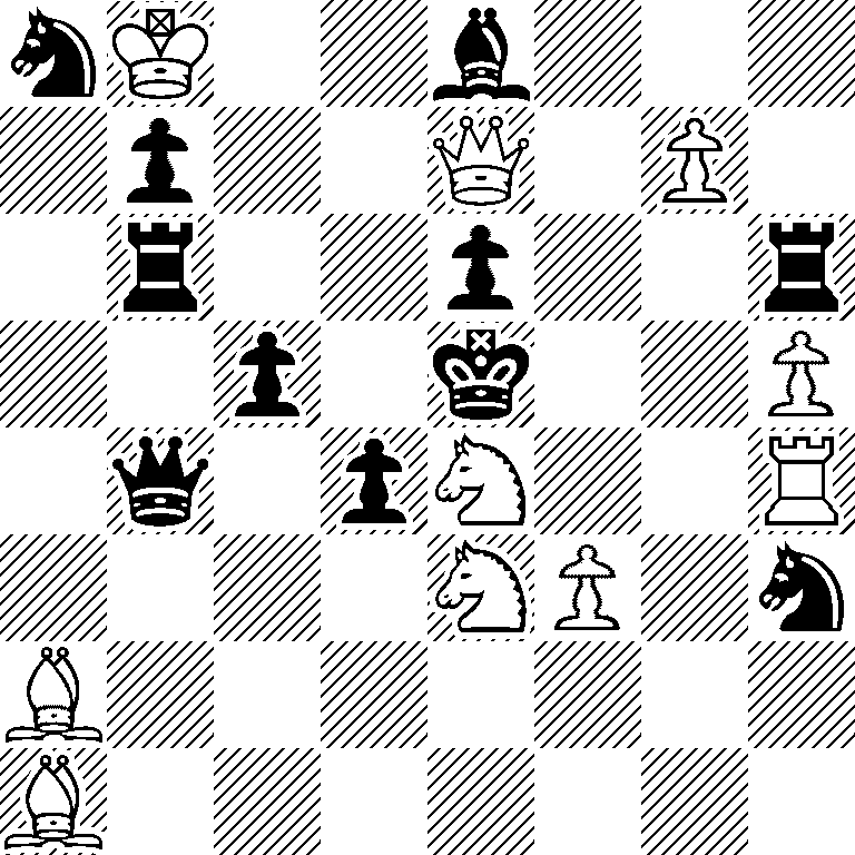 nK2b3/1p2Q1P1/1r2p2r/2p1k2P/1q1pN2R/4NP1n/B7/B7