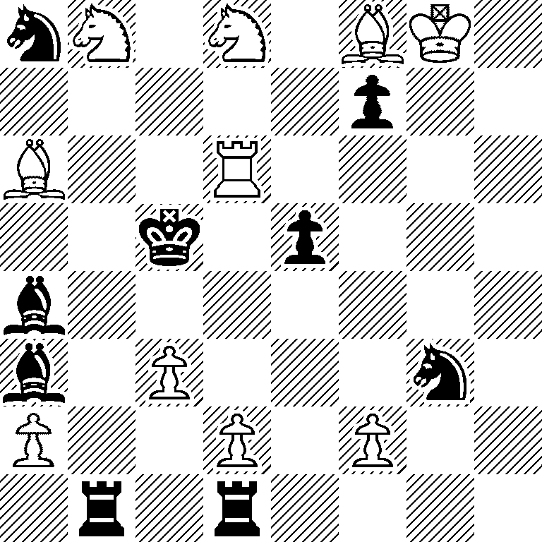 nN1N1BK1/5p2/B2R4/2k1p3/b7/b1P3n1/P2P1P2/1r1r4